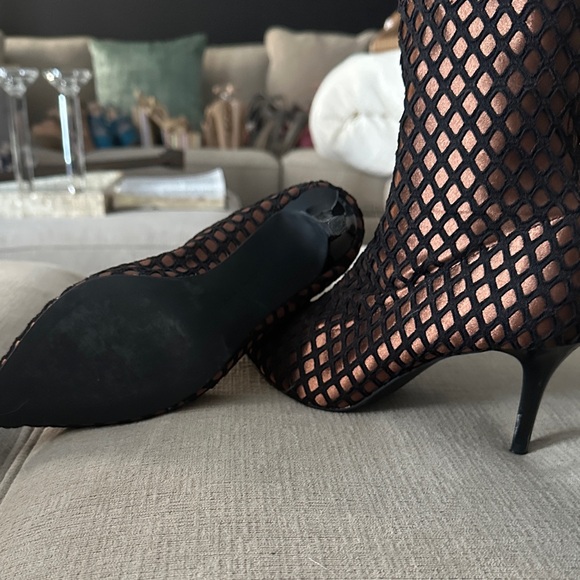 Zara Elegant Black Mesh Ankle Boots - Picture 6 of 6